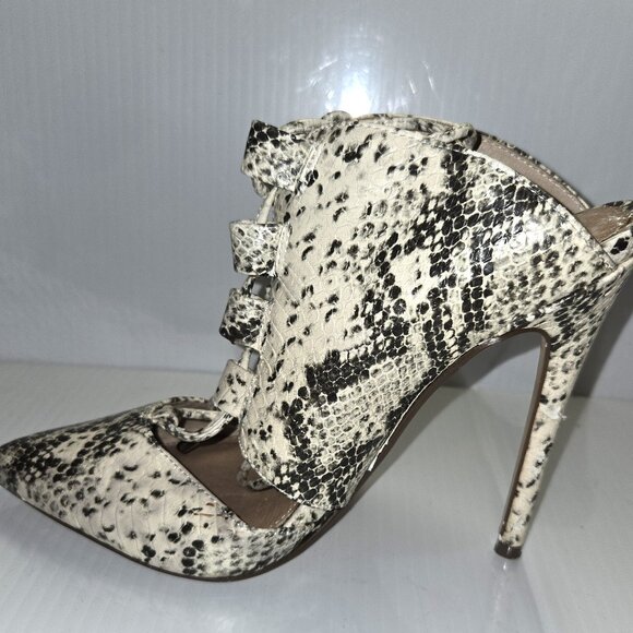 Steve Madden Waarner Women's Snakeskin Ultra High Stiletto Heel Mules Size 8.5 - Picture 1 of 13